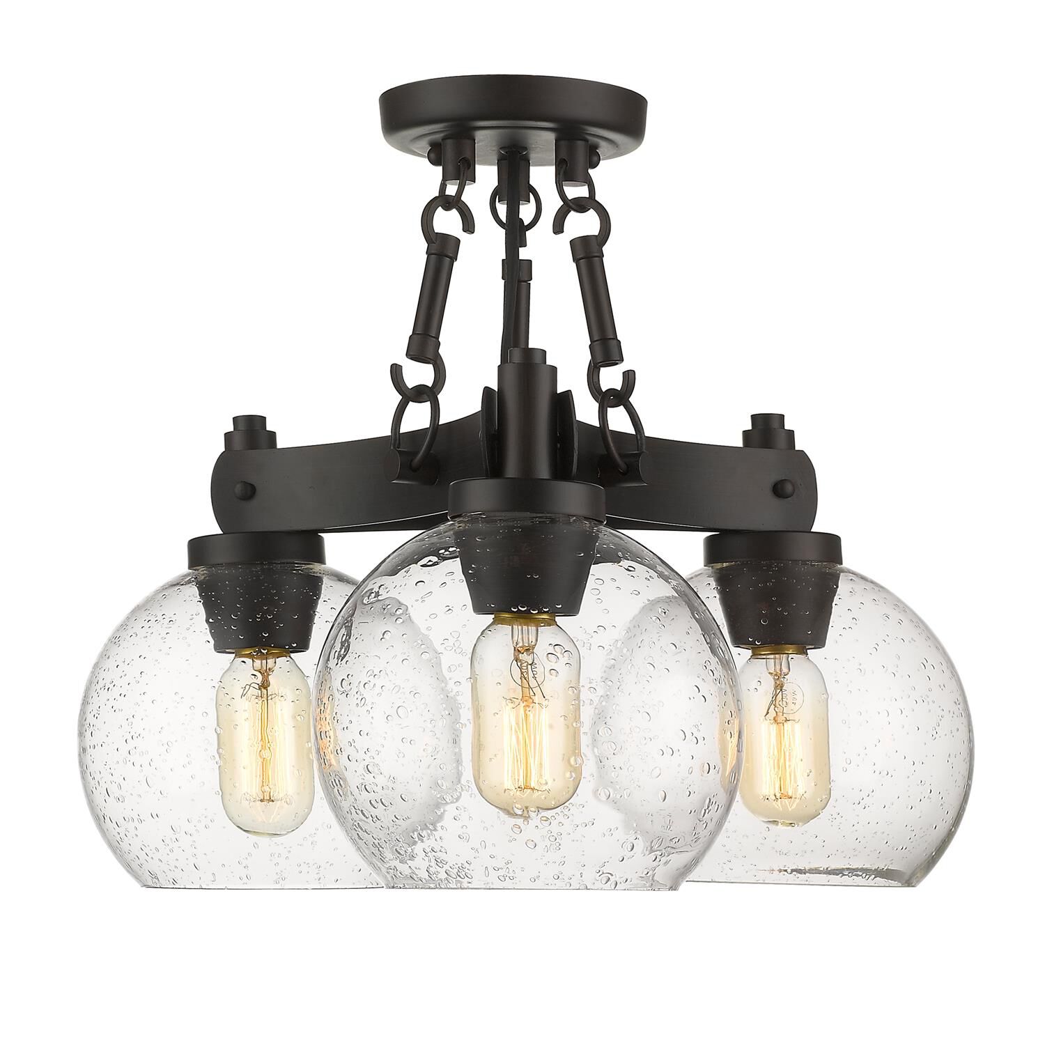 Galveston 18 Inch 3 Light Semi Flush Mount by Golden Lighting